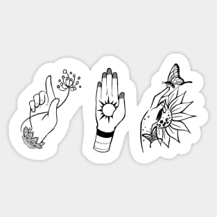 Inked Fingers Collage Sticker